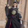 Men-Black-Round-Collar-Robe-Autumn-Tang-Dynasty-Hanfu-Wuxia-Clothing-3 Men Black Round Collar Robe Autumn Tang Dynasty Hanfu Wuxia Clothing