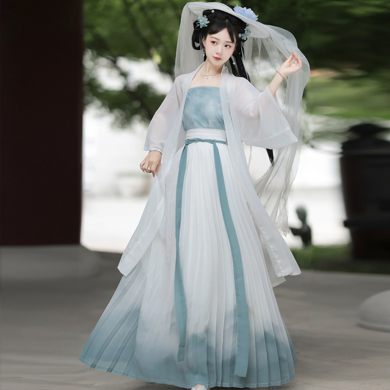 Song-Dynasty-Ladies-Hanfu-Simple-Qiyao-Costume-3 Song Dynasty Ladies Hanfu Simple Qiyao Costume