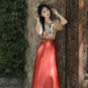 Tang-Dynasty-Casual-hanfu-Women-Red-Long-Skirt-for-Everyday-Wear-1 Crimson Tide