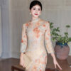 Women-Autumn-Cheongsam-Long-Sleeve-Daily-Qipao-Dresses-1 Women Autumn Cheongsam Long Sleeve Daily Qipao Dresses