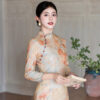 Women-Autumn-Cheongsam-Long-Sleeve-Daily-Qipao-Dresses-4 Women Autumn Cheongsam Long Sleeve Daily Qipao Dresses