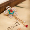 Women-Cheongsam-Accessories-Niche-Brooch-with-Floral-Design-3 Women Cheongsam Accessories Niche Brooch with Floral Design