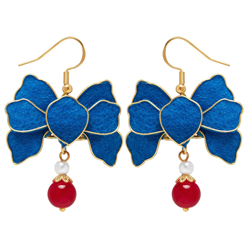 Blue-Velvet-Earrings-Retro-Floral-Women-Cheongsam-Ear-Accessories-4 Blue Velvet Earrings Retro Floral Women Cheongsam Ear Accessories