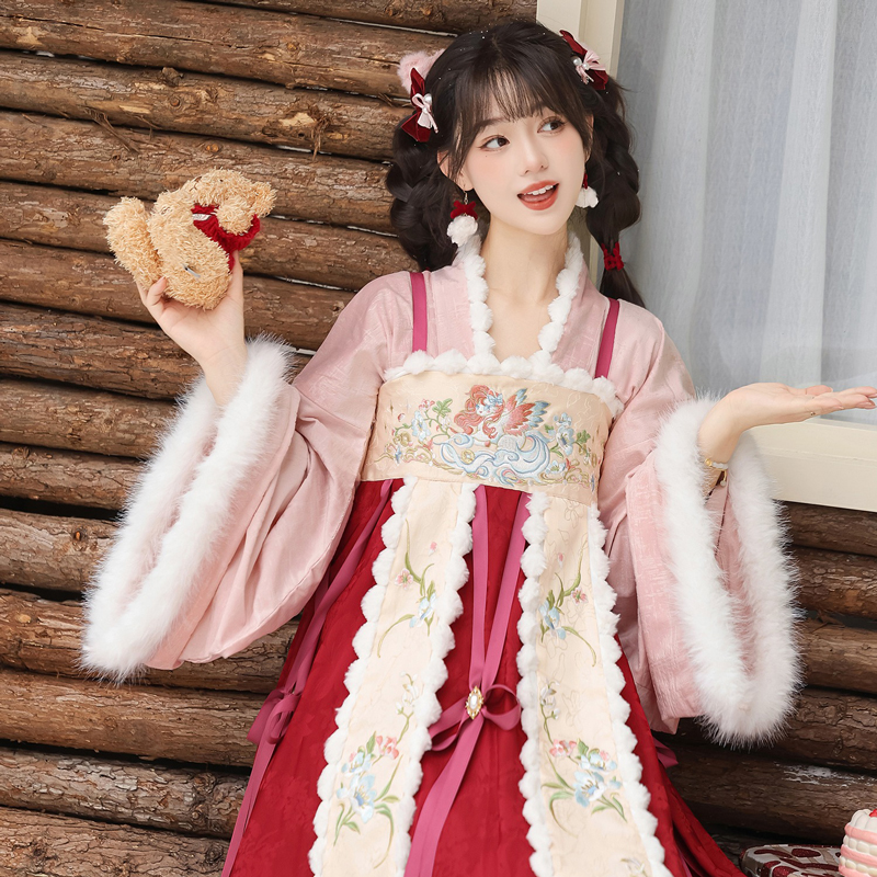 Chinese-New-Year-Women-Hanfu-Tang-Dynasty-Style-Winter-Waist-Length-Everyday-Wear-2 Chinese New Year Women Hanfu Tang Dynasty Style Winter Waist-Length Everyday Wear