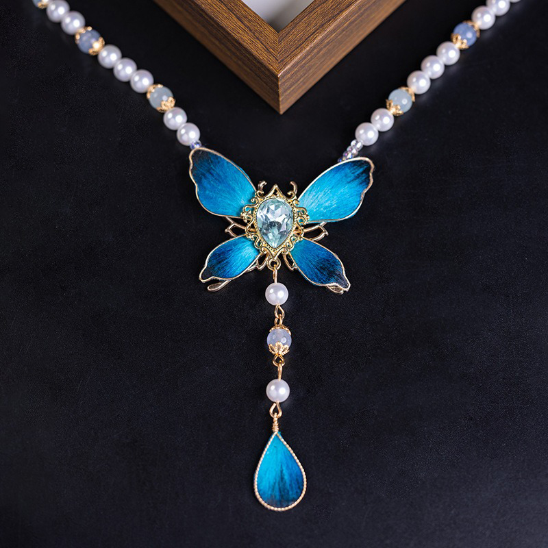 Hanfu-Butterfly-Necklace-Retro-Yingluo-Pendant-1 Hanfu Butterfly Necklace Retro Yingluo Pendant