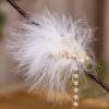 Hanfu-Hair-Accessory-Pearl-Feather-Tassel-Hair-Clip---White-Headpiece-2 Hanfu Hair Accessory Pearl Feather Tassel Hair Clip - White Headpiece