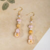 Hanfu-Velvet-Flower-Earrings-Pink-Gourd-Cheongsam-Drop-Earrings-2 Hanfu Velvet Flower Earrings Pink Gourd Cheongsam Drop Earrings