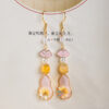 Hanfu-Velvet-Flower-Earrings-Pink-Gourd-Cheongsam-Drop-Earrings-3 Hanfu Velvet Flower Earrings Pink Gourd Cheongsam Drop Earrings