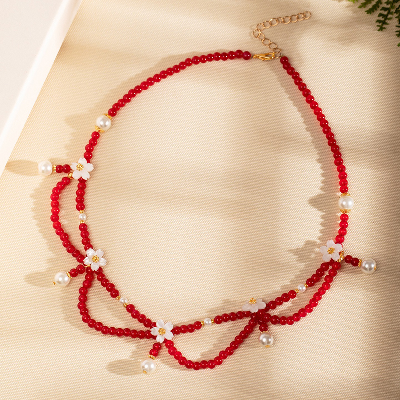 Retro-Red-Necklace-Hanfu-Yingluo-Double-Layer-Versatile-Accessory-1 Retro Red Necklace Hanfu Yingluo Double-Layer Versatile Accessory