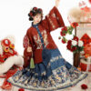 Traditional-Ming-Dynasty-Hanfu-Women-Mamian-Skirt-Vintage-Ensemble-2 Women Winter Hanfu Ming Dynasty Short Bijia Top with Butterfly Skirt Set