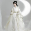 Wei-Jin-Style-Hanfu-Women-Cross-Collared-Zhiju-Embroidered-Wide-Sleeve-Dress-For-Wuxia-2 Wei-Jin Style Hanfu Women Cross-Collared Zhiju Embroidered Wide-Sleeve Dress For Wuxia