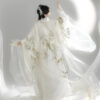 Wei-Jin-Style-Hanfu-Women-Cross-Collared-Zhiju-Embroidered-Wide-Sleeve-Dress-For-Wuxia-3 Wei-Jin Style Hanfu Women Cross-Collared Zhiju Embroidered Wide-Sleeve Dress For Wuxia