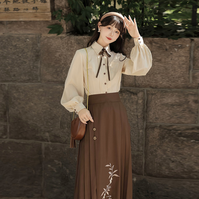 Winter-Daily-Hanfu-Ming-Dynasty-Set-with-Maian-Skirt-3 Winter Daily Hanfu Ming Dynasty Set with Maian Skirt