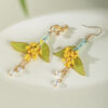 Women-Hanfu-Earrings-Handmade-Osmanthus-Enamel-Velvet-2 Women Hanfu Earrings Handmade Osmanthus Enamel Velvet
