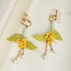 Women-Hanfu-Earrings-Handmade-Osmanthus-Enamel-Velvet-3 Women Hanfu Earrings Handmade Osmanthus Enamel Velvet