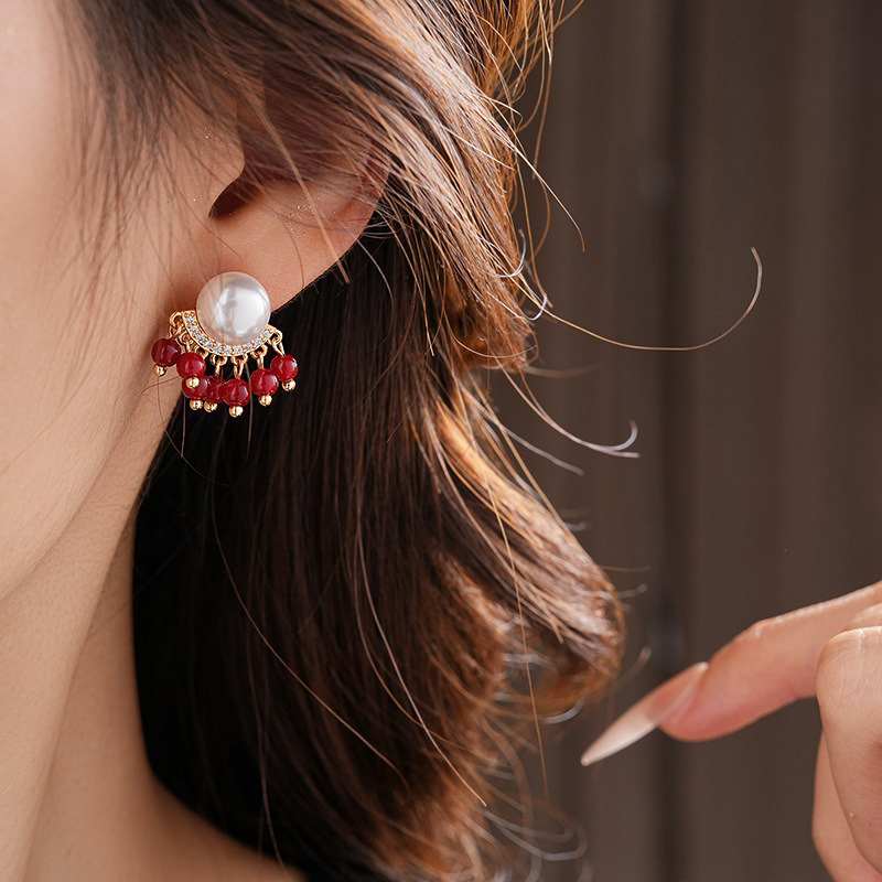 Women-Pearl-Earrings-Vintage-Niche-Tassel-Ear-Accessories-3 Women Pearl Earrings Vintage Niche Tassel Ear Accessories