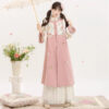 Women-Winter-Hanfu-Long-Length-Ming-Dynasty-Style-Hanfu-in-Pink-Bijia-1 Women Winter Hanfu Long-Length Ming Dynasty-Style Hanfu in Pink Bijia