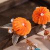Hanfu-Women-Pumpkin-Hairpiece-with-Tassel-Plush-Hairpin-3 Hanfu Women Pumpkin Hairpiece with Tassel Plush Hairpin