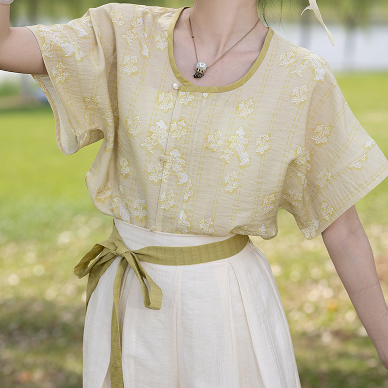 Tang-Dynasty-Short-Sleeved-Summer-Simple-Hanfu-4 Tang Dynasty Short Sleeved Summer Simple Hanfu