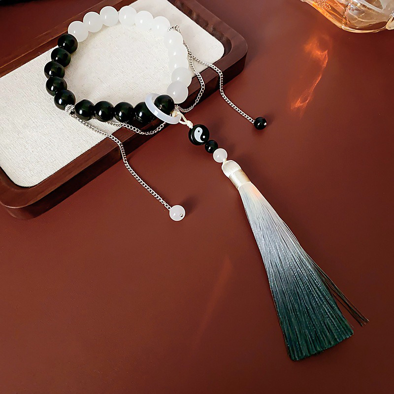 Traditional-Jewelry-Black-and-White-Tassel-Women's-Vintage-Bracelet-1 Yin Harmony