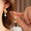 Women-Exquisite-Earrings-Peace-Lock-Niche-Pearl-Ear-Accessories-4 Women Exquisite Earrings Peace Lock Niche Pearl Ear Accessories