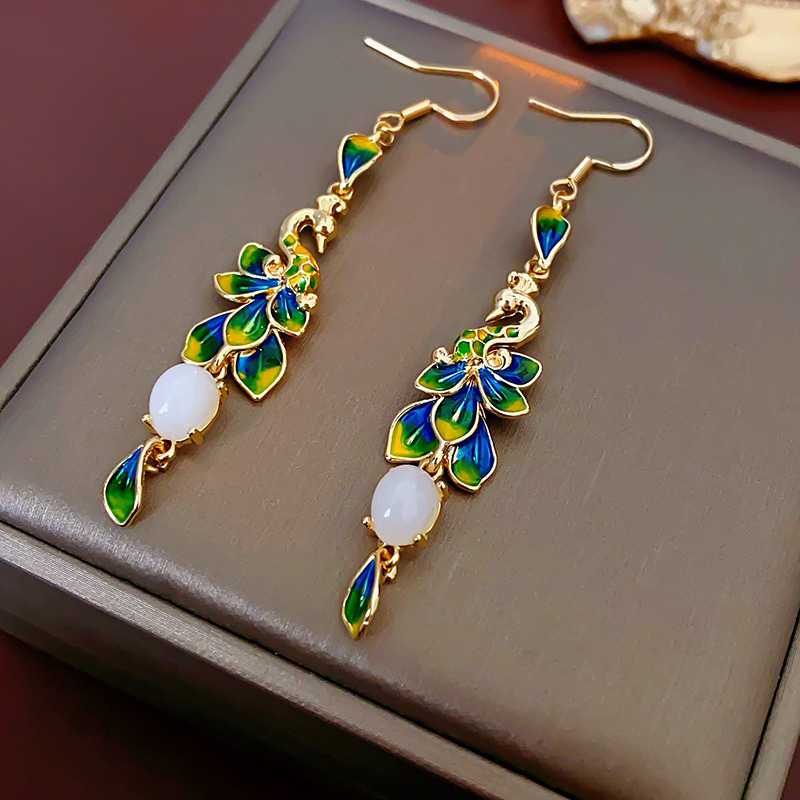Women-Fashion-Earrings-Vintage-Peacock-Ear-Accessories-1 Women Fashion Earrings Vintage Peacock Ear Accessories