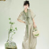 Women-Fresh-Summer-Hanfu-Jasmine-Tang-Dynasty-Style-1 Women Fresh Summer Hanfu Jasmine Tang Dynasty Style