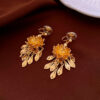 Women-Vintage-Earrings-Lotus-Tassel-Niche-Ear-Accessories-2 Women Vintage Earrings Lotus Tassel Niche Ear Accessories