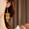 Women-Vintage-Earrings-Lotus-Tassel-Niche-Ear-Accessories-3 Women Vintage Earrings Lotus Tassel Niche Ear Accessories