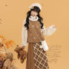 Women-Winter-Fashion-Hanfu-Round-Neck-Brown-Daily-Set-3 Women Winter Fashion Hanfu Round Neck Brown Daily Set