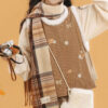 Women-Winter-Fashion-Hanfu-Round-Neck-Brown-Daily-Set-4 Women Winter Fashion Hanfu Round Neck Brown Daily Set
