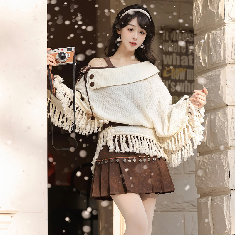 2026-Autumn-Women-Fashionable-Han-Elements-Cape-Skirt-Set-3 Autumn Women Fashionable Han Elements Cape Skirt Set