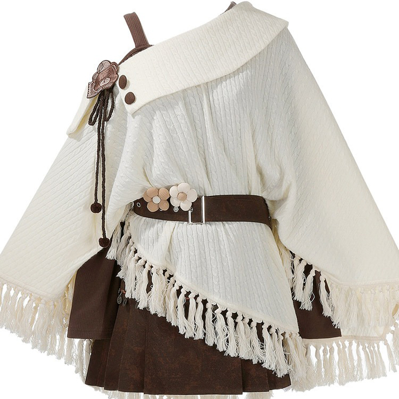 2026-Autumn-Women-Fashionable-Han-Elements-Cape-Skirt-Set-4 Autumn Women Fashionable Han Elements Cape Skirt Set