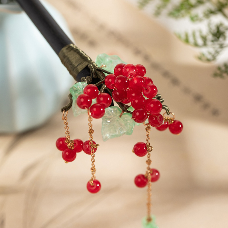 Classic-Wooden-Hairpin-for-Hanfu-Minimalist-Berry-Inspired-Spring-Festival-Hair-Ornament-4 Classic Wooden Hairpin for Hanfu Minimalist Berry Inspired Spring Festival Hair Ornament
