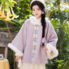 Winter-Women-Ming-Dynasty-Style-Hanfu-Short-Ao-Thickened-Round-Neck-Coat-1 Winter Women Ming Dynasty Style Hanfu Short Ao Thickened Round Neck Coat