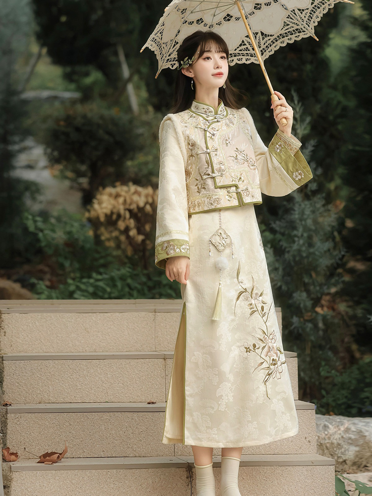 Women Spring Cheongsam Set New Vest Elegant Attire