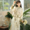 Women-Spring-Cheongsam-Set-New-Vest-Elegant-Attire-2 Women Spring Cheongsam Set New Vest Elegant Attire