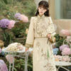Women-Spring-Cheongsam-Set-New-Vest-Elegant-Attire-3 Women Spring Cheongsam Set New Vest Elegant Attire