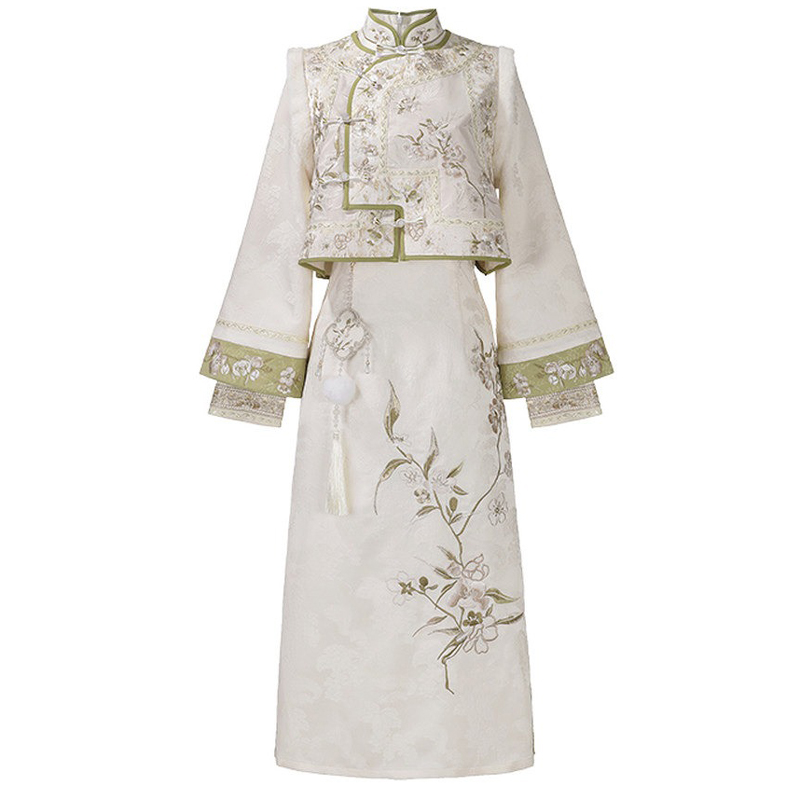 Women-Spring-Cheongsam-Set-New-Vest-Elegant-Attire-4 Women Spring Cheongsam Set New Vest Elegant Attire