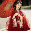 Women-Warring-States-Period-Hanfu-Zhiju-Long-Red-Dress-Martial-Arts-Style-2 Women Warring States Period Hanfu Zhiju Long Red Dress Martial Arts Style