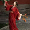 Women-Warring-States-Period-Hanfu-Zhiju-Long-Red-Dress-Martial-Arts-Style-3 Women Warring States Period Hanfu Zhiju Long Red Dress Martial Arts Style