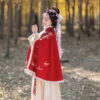 Women-Winter-Hanfu-Short-Cape-Classic-Red-Coat-1 Crimson Cloak
