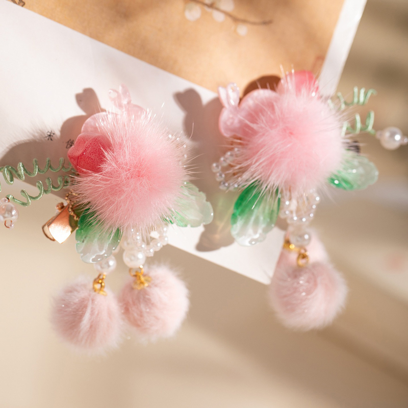Classic-Plush-Hair-Clip-Winter-Children's-Rabbit-Headpiece-1 Classic Plush Hair Clip Winter Children's Rabbit Headpiece