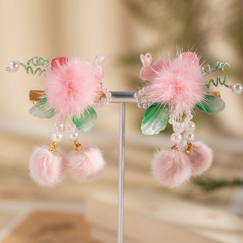 Classic-Plush-Hair-Clip-Winter-Children's-Rabbit-Headpiece-3 Classic Plush Hair Clip Winter Children's Rabbit Headpiece