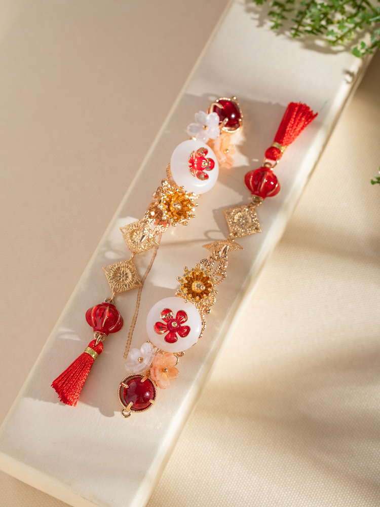 Hanfu New Year Children Hairpins Lantern-Shaped Cute Hair Ornaments