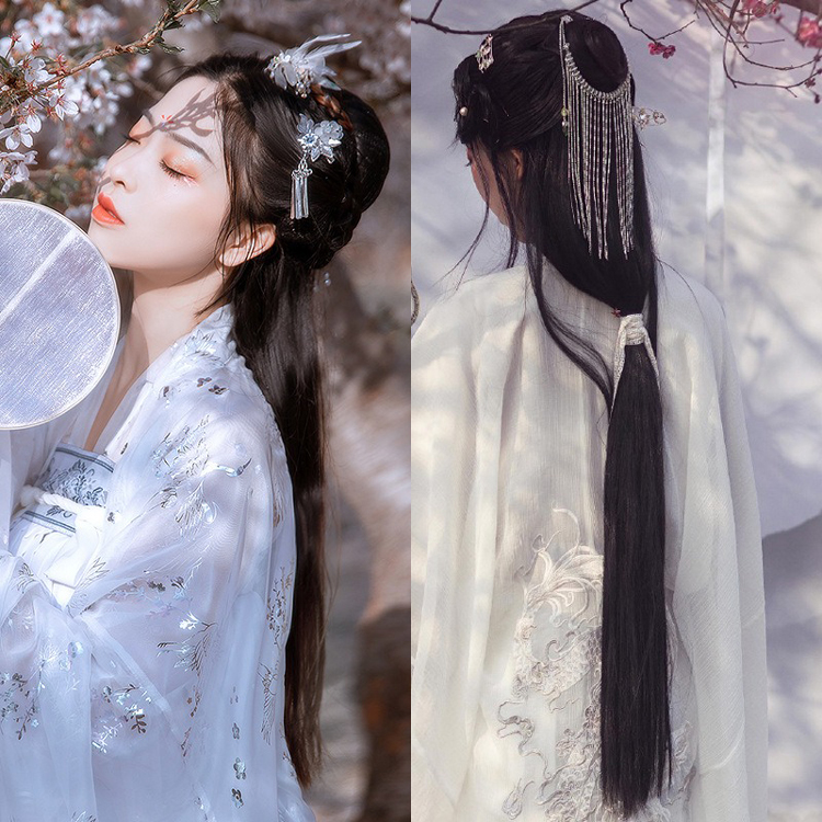 Hanfu-Wig-Single-Piece-Costume-Drama-Straight-Hair-Prop-35 Wig Pieces