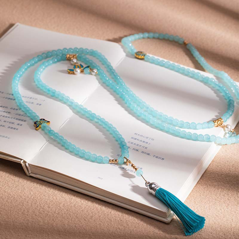 Light-Blue-Chinese-Style-Necklace-Cheongsam-Accessory-Hanfu-Element-Jewelry-1 Light Blue Chinese-Style Necklace Cheongsam Accessory Hanfu Element Jewelry