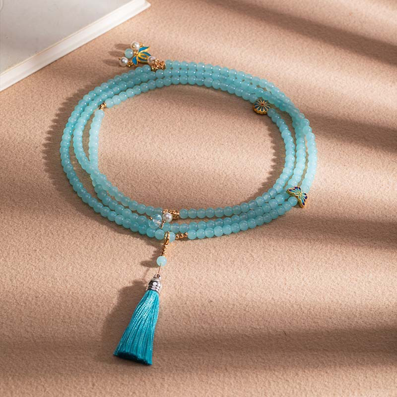 Light-Blue-Chinese-Style-Necklace-Cheongsam-Accessory-Hanfu-Element-Jewelry-3 Light Blue Chinese-Style Necklace Cheongsam Accessory Hanfu Element Jewelry