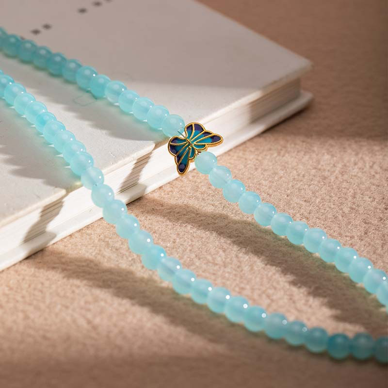 Light-Blue-Chinese-Style-Necklace-Cheongsam-Accessory-Hanfu-Element-Jewelry-4 Light Blue Chinese-Style Necklace Cheongsam Accessory Hanfu Element Jewelry