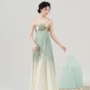 Tang-Dynasty-inspired-Hanfu-style-strapless-dress-set-with-Han-elements-summer-two-piece-ensemble-3 Qing Shan Xing (青山行)
